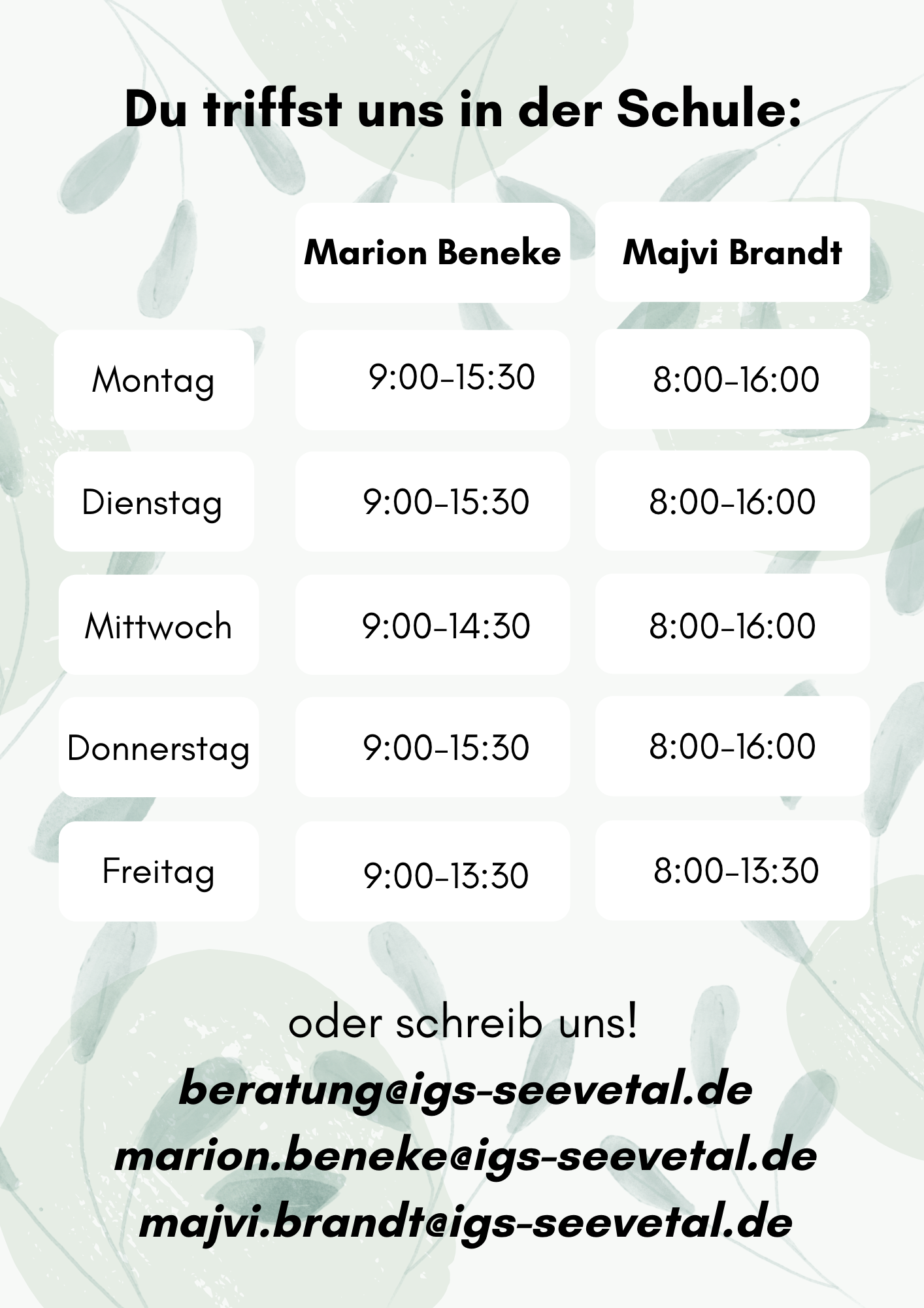 Termine Schulsozialarbeit